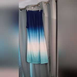 Strapless  blue ombre maxi dress Medium